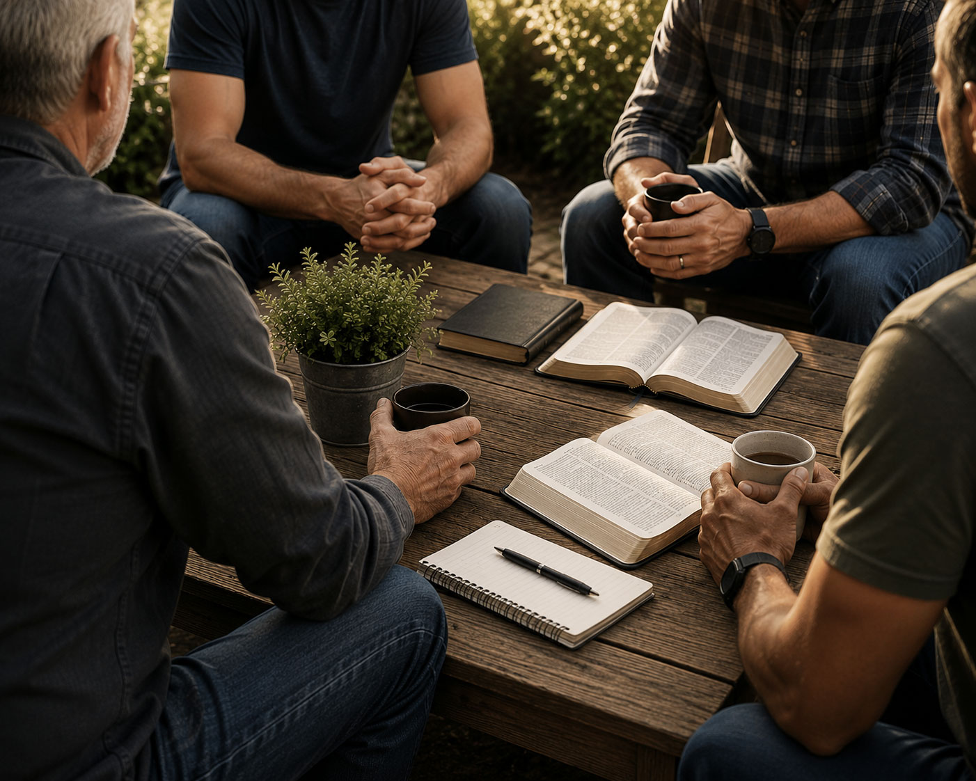Quiet-outdoor-discussion-with-books-and-mugs